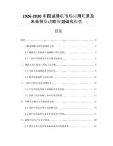 2026-2030中國減薄機市場應用前景及未來投資戰(zhàn)略規(guī)劃研究報告