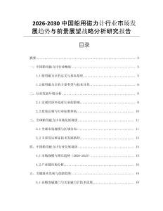 2026-2030中國船用磁力計行業(yè)市場發(fā)展趨勢與前景展望戰(zhàn)略分析研究報告