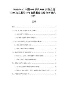 2026-2030中國iOS手機(jī)USB閃存盤行業(yè)市場發(fā)展趨勢與前景展望戰(zhàn)略分析研究報告