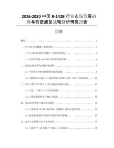 2026-2030中國R-142B行業(yè)市場發(fā)展趨勢與前景展望戰(zhàn)略分析研究報告