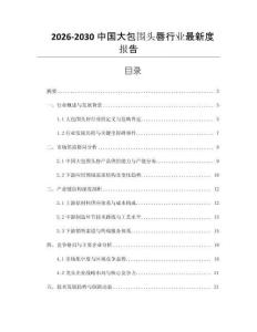2026-2030中國大包圍頭唇行業最新度報告