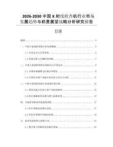 2026-2030中國(guó)X射線檢查機(jī)行業(yè)市場(chǎng)發(fā)展趨勢(shì)與前景展望戰(zhàn)略分析研究報(bào)告