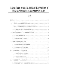 2026-2030中國26-二羧基吡啶市場前景規(guī)劃及未來運(yùn)營現(xiàn)狀分析研究報告