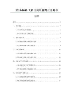 2026-2030飛機檢測項目商業(yè)計劃書