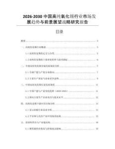 2026-2030中國(guó)高純氧化錫行業(yè)市場(chǎng)發(fā)展趨勢(shì)與前景展望戰(zhàn)略研究報(bào)告
