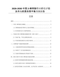 2026-2030中國2-碘苯胺行業(yè)價值評估及市場前景供需平衡預(yù)測報告