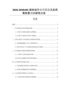 2026-2030LNG接收站行業(yè)營銷監(jiān)測及供需前景預(yù)測研究報告