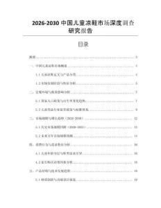 2026-2030中國兒童涼鞋市場深度調查研究報告