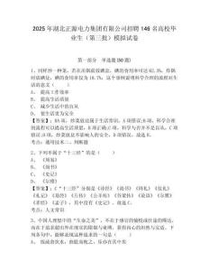2025年湖北正源電力集團(tuán)有限公司招聘146名高校畢業(yè)生（第三批）模擬試卷及完整答案詳解一套