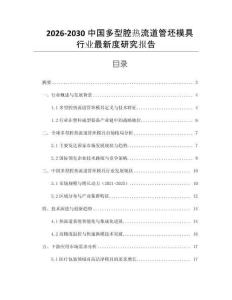 2026-2030中國(guó)多型腔熱流道管坯模具行業(yè)最新度研究報(bào)告