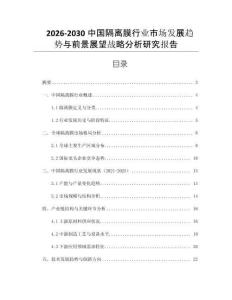 2026-2030中國隔離膜行業市場發展趨勢與前景展望戰略分析研究報告