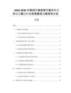 2026-2030中國胡子美容旅行套件行業(yè)市場發(fā)展趨勢與前景展望戰(zhàn)略研究報告