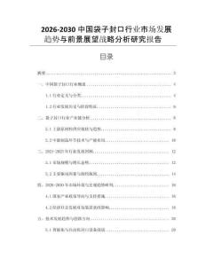 2026-2030中國(guó)袋子封口行業(yè)市場(chǎng)發(fā)展趨勢(shì)與前景展望戰(zhàn)略分析研究報(bào)告