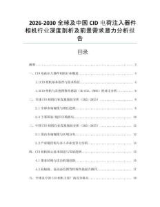 2026-2030全球及中國CID電荷注入器件相機行業深度剖析及前景需求潛力分析報告