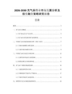 2026-2030充氣床行業(yè)市場(chǎng)發(fā)展分析及投資融資策略研究報(bào)告