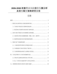 2026-2030枕套行業(yè)風(fēng)險(xiǎn)投資發(fā)展分析及投資融資策略研究報(bào)告