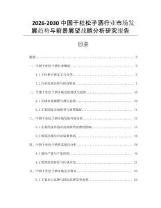 2026-2030中國(guó)干杜松子酒行業(yè)市場(chǎng)發(fā)展趨勢(shì)與前景展望戰(zhàn)略分析研究報(bào)告
