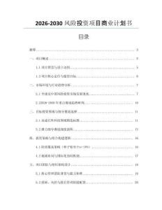 2026-2030風(fēng)險(xiǎn)投資項(xiàng)目商業(yè)計(jì)劃書