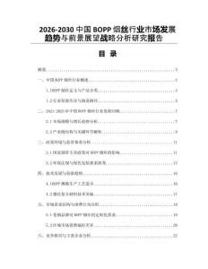 2026-2030中國BOPP煙絲行業(yè)市場發(fā)展趨勢與前景展望戰(zhàn)略分析研究報告