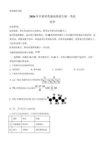 2024 年甘肅省普通高校招生統(tǒng)一考試化學試卷