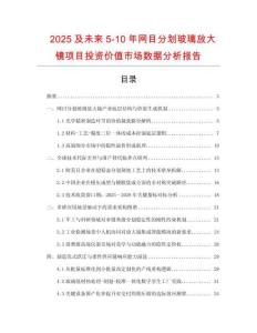2025及未來5-10年網(wǎng)目分劃玻璃放大鏡項目投資價值市場數(shù)據(jù)分析報告