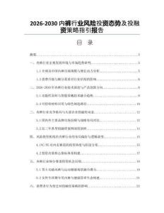 2026-2030內(nèi)褲行業(yè)風(fēng)險投資態(tài)勢及投融資策略指引報告