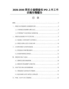2026-2030果膠企業創業板IPO上市工作咨詢指導報告