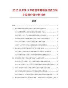 2025及未來5年桔皮帶鮮映性桔皮儀項目投資價值分析報告