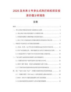2025及未來5年多頭式熱打碼機項目投資價值分析報告