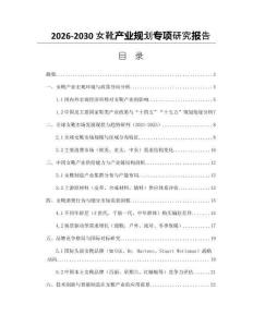 2026-2030女靴產業規劃專項研究報告