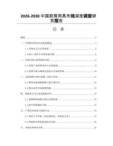 2026-2030中國廚房用具市場深度調查研究報告