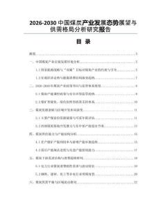 2026-2030中國(guó)煤炭產(chǎn)業(yè)發(fā)展態(tài)勢(shì)展望與供需格局分析研究報(bào)告