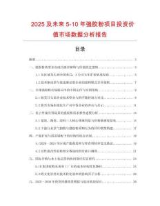 2025及未來5-10年強膠粉項目投資價值市場數據分析報告