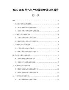 2026-2030熱氣機產(chǎn)業(yè)規(guī)劃專項研究報告