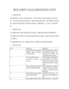 現(xiàn)在完成時與過去完成時的對比與應(yīng)用