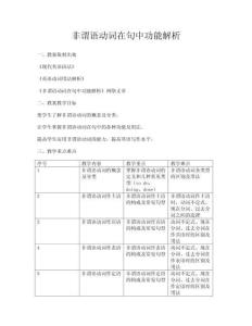 非謂語動詞在句中功能解析