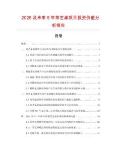2025及未來5年茶藝桌項目投資價值分析報告