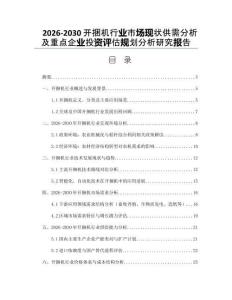 2026-2030開(kāi)捆機(jī)行業(yè)市場(chǎng)現(xiàn)狀供需分析及重點(diǎn)企業(yè)投資評(píng)估規(guī)劃分析研究報(bào)告