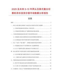 2025及未來5-10年兩頭互移式激光切割機項目投資價值市場數(shù)據(jù)分析報告