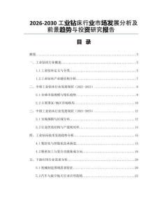2026-2030工業鉆床行業市場發展分析及前景趨勢與投資研究報告