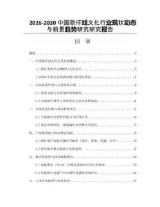 2026-2030中國歌仔戲文化行業現狀動態與前景趨勢研究研究報告