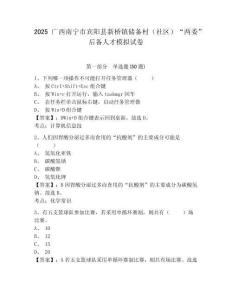 2025廣西南寧市賓陽縣新橋鎮(zhèn)儲備村（社區(qū)）“兩委”后備人才模擬試卷及答案詳解（各地真題）