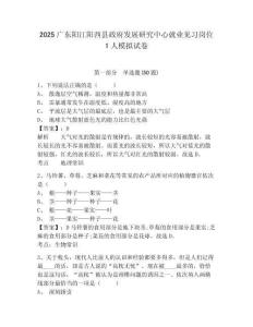 2025廣東陽江陽西縣政府發(fā)展研究中心就業(yè)見習(xí)崗位1人模擬試卷及答案詳解（名師系列）