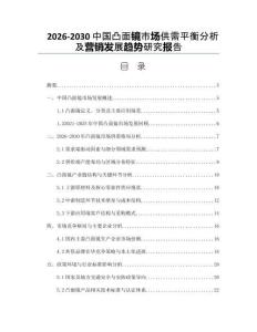2026-2030中國凸面鏡市場(chǎng)供需平衡分析及營銷發(fā)展趨勢(shì)研究報(bào)告