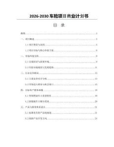 2026-2030車險項目商業(yè)計劃書