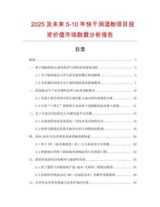 2025及未來5-10年快干潤濕粉項目投資價值市場數(shù)據(jù)分析報告