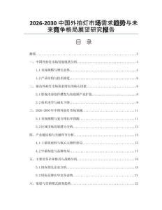 2026-2030中國(guó)外拍燈市場(chǎng)需求趨勢(shì)與未來競(jìng)爭(zhēng)格局展望研究報(bào)告