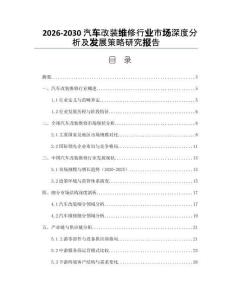 2026-2030汽車改裝維修行業市場深度分析及發展策略研究報告