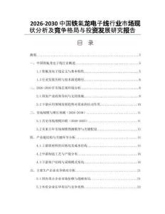 2026-2030中國(guó)鐵氟龍電子線行業(yè)市場(chǎng)現(xiàn)狀分析及競(jìng)爭(zhēng)格局與投資發(fā)展研究報(bào)告