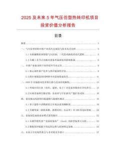 2025及未來5年氣壓仿型熱轉(zhuǎn)印機項目投資價值分析報告